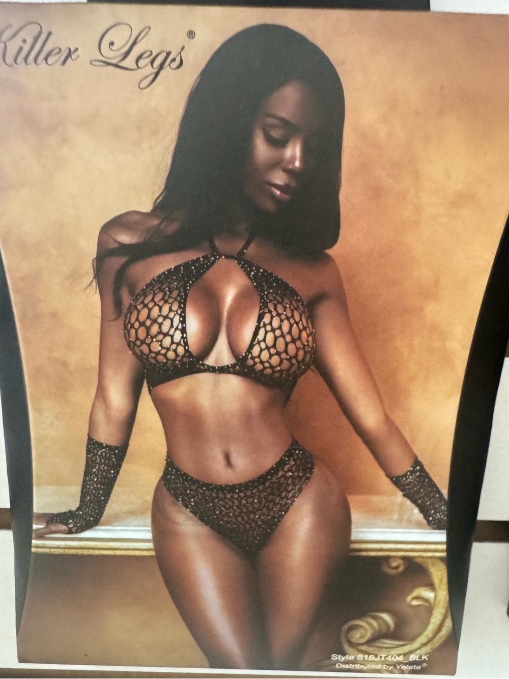 Killer Legs Black Fishnet Two-Piece Lingerie Set